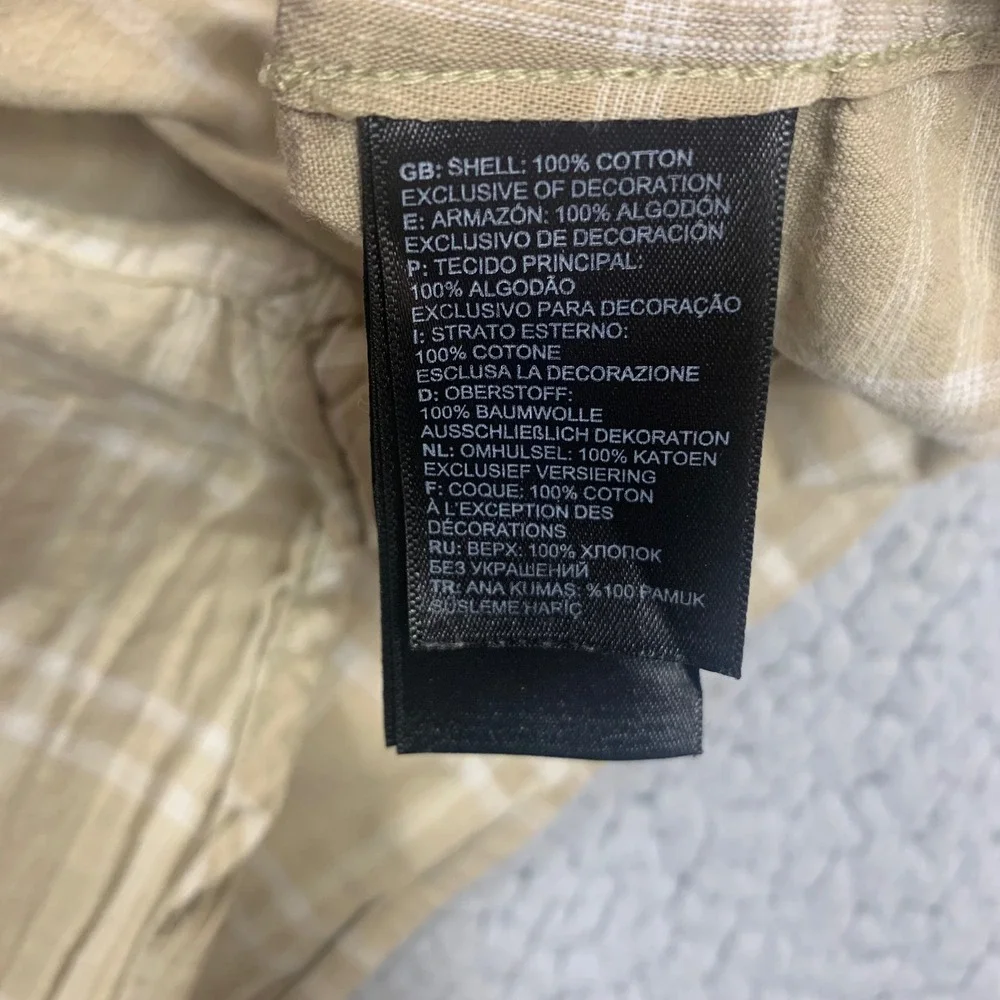 The North Face Button Down Mens XL Tan Plaid Short‎ Sleeve Cotton Pocket Shirt